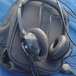 Logitech Black Headset with Case NWOT